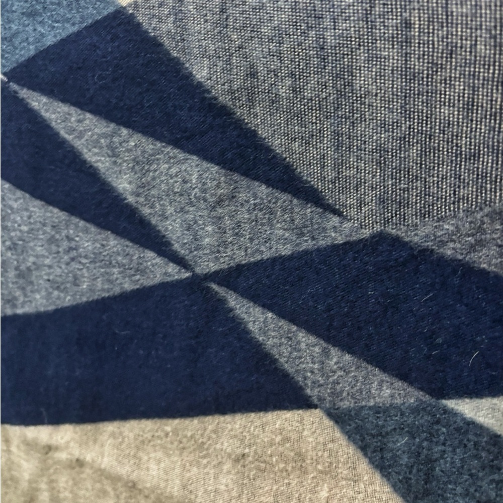 NYC  Blue and Gray Patterned Rayon Scarf